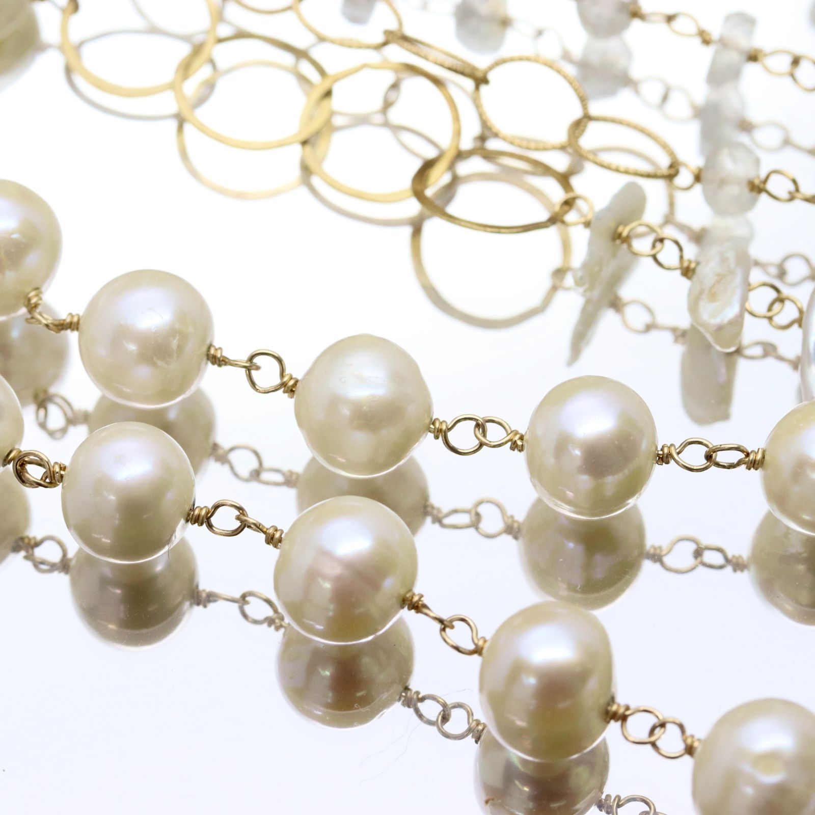 バーニーズニューヨーク 希少 パール ゴールドカラー ロング