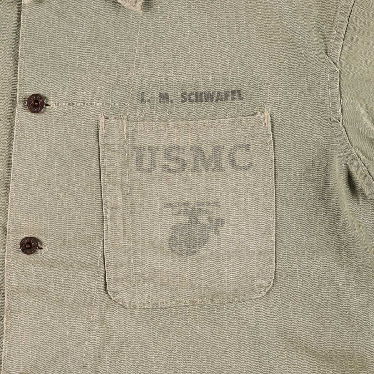 古着 40年代 米軍実品 USMC P-47 HBT ヘリンボーンツイル