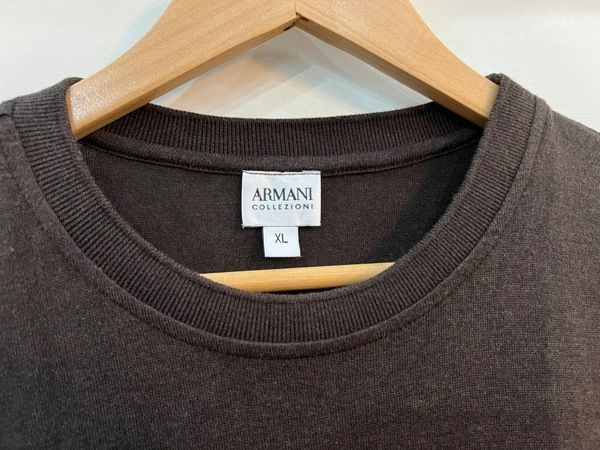 美品✨ARMANI COLLEZIONI シルク混 半袖ニット カットソー 黒 ☆ARMANI COLLEZIONI/アルマーニコレッツォーニ シルク混クルー