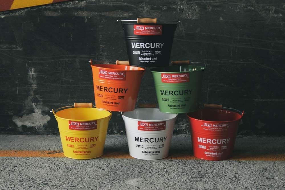  オレンジ φ23 cm H 18 5 L スモール バケツ ブリキ マーキュリー バケツ ポリバケツ 掃除用具