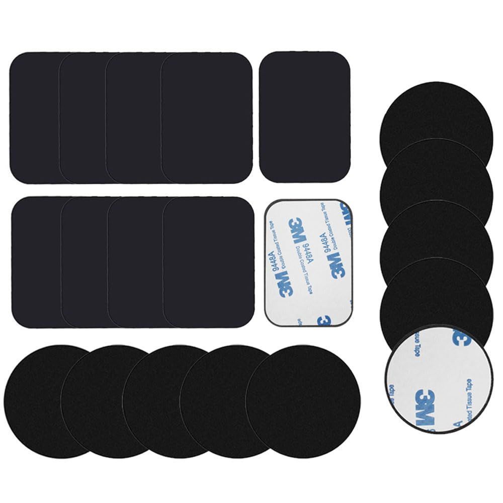 替え用メタルプレート 金属プレート マグネット用 裏面テープ付き スマホ 入 マグネット吸着用 角型 丸型 車載ホルダー スチールプレート サムコス