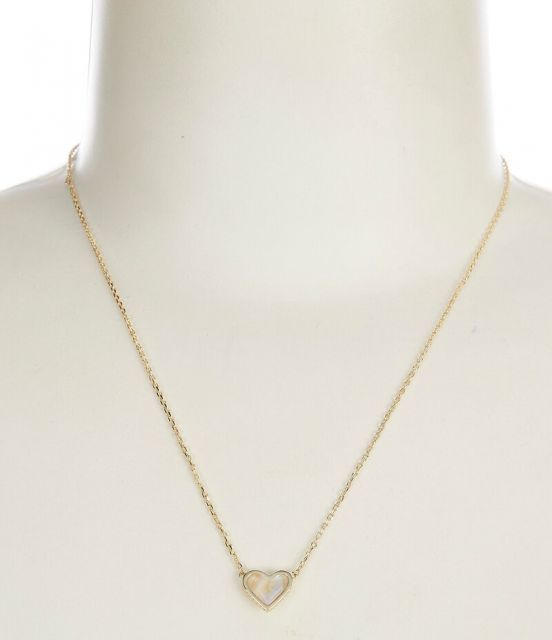 【送料無料】 ケンドラスコット レディース ネックレス・チョーカー アクセサリー Framed Ari Heart Gold Short Pendant Necklace Gold Iridescent Abalone