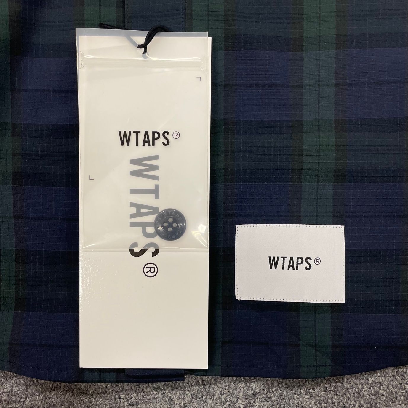 美品 WTAPS 21SS WCPO / LS / COPO. RIPSTOP. TEXTILE. COOLMAX リップストップ クールマックス  チェック シャツ ダブルタップス 211GWDT-SHM01 グリーン 02