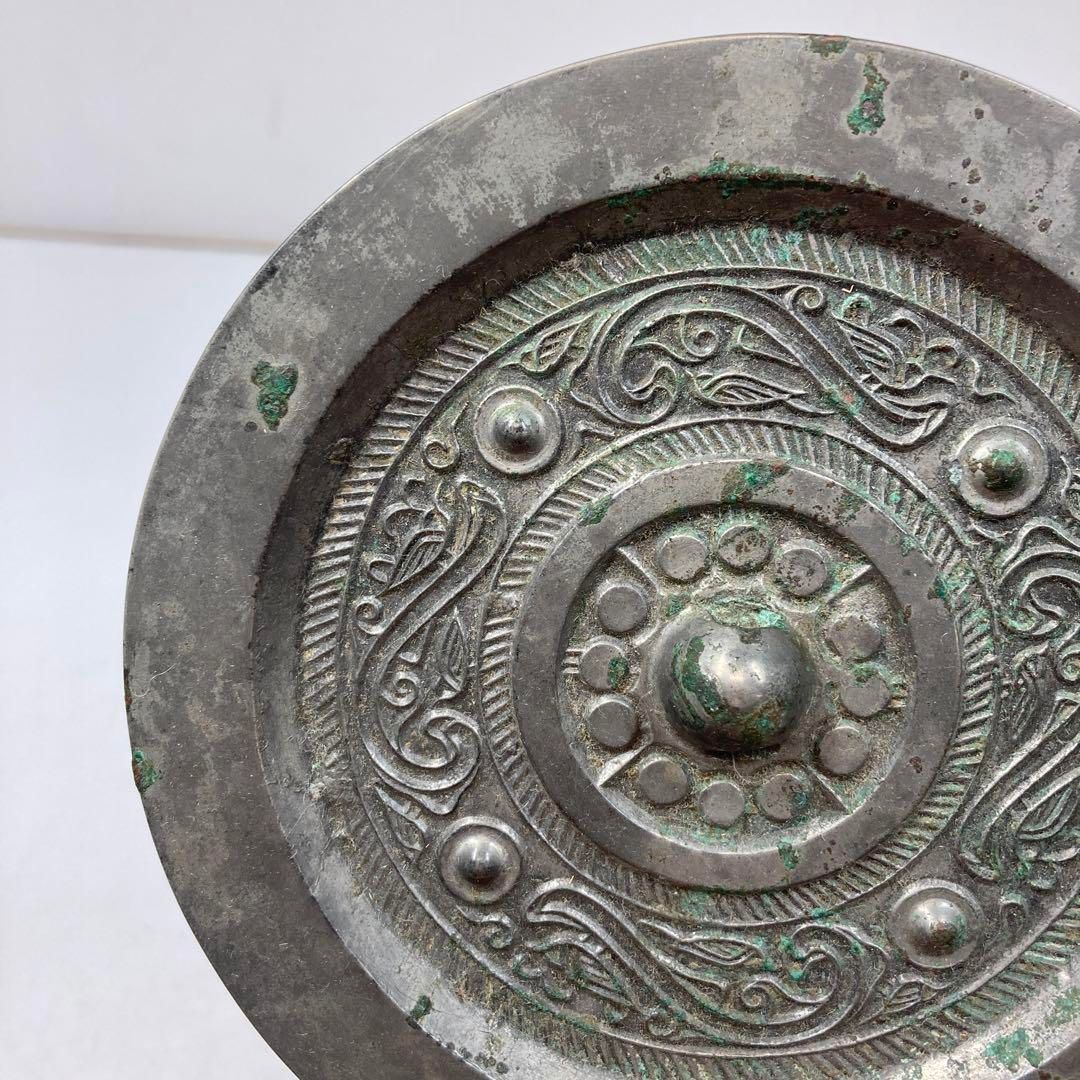 中国漢時代 古銅古鏡 12.9㎝ トニチ 東さ5-1125 2F