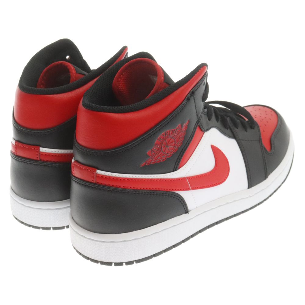 NIKE (ナイキ) AIR JORDAN 1 MID エアジョーダン1 ミッドカットスニーカー レッド/ブラック US10.5/28.5cm  554724-079 - メルカリ