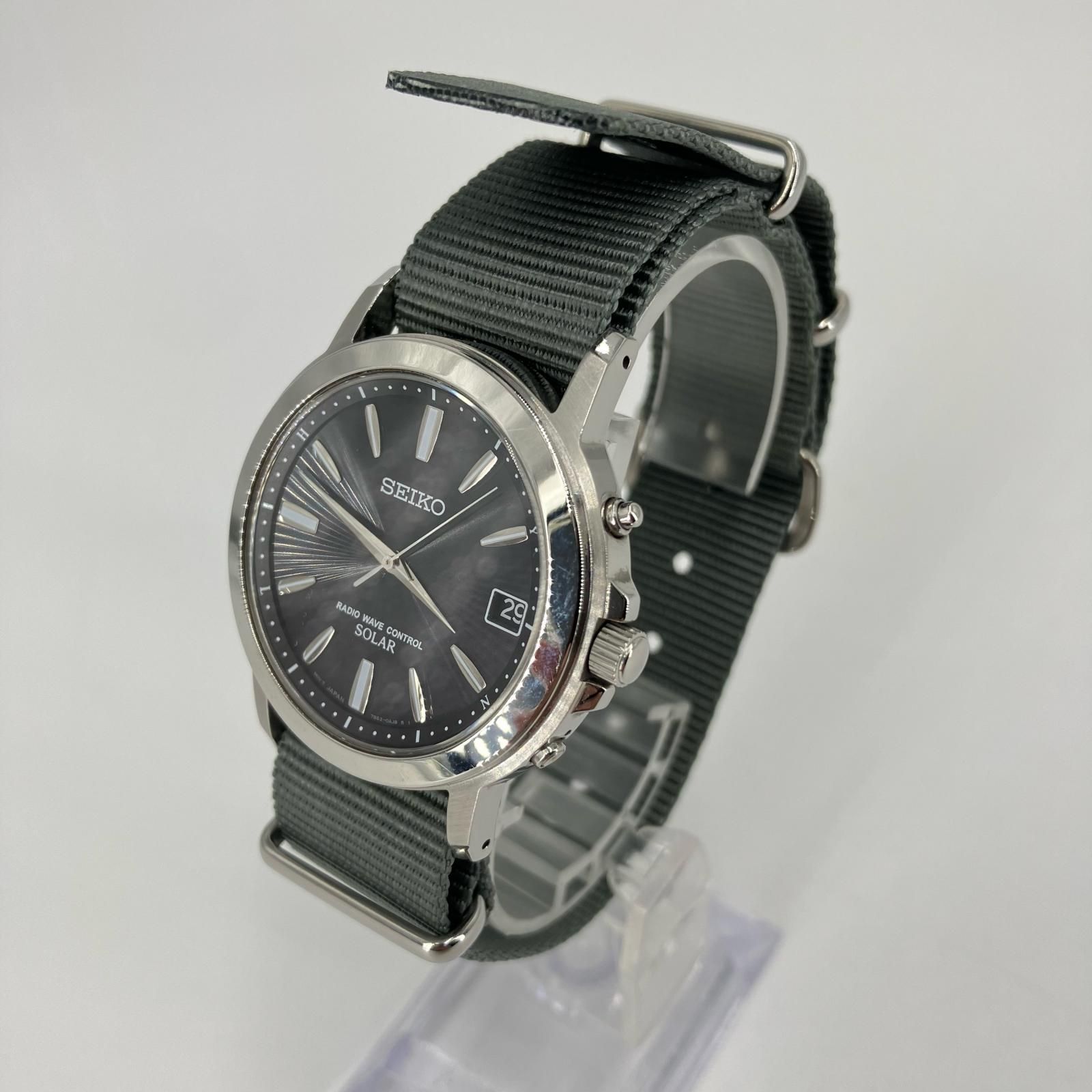 セイコー SEIKO☆電波ソーラー☆稼働品☆7B52-0AF0☆メンズ 時計 イオン広