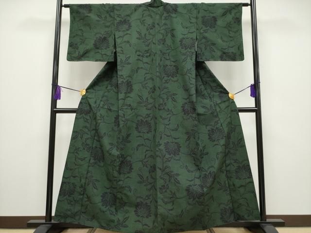 平和屋着物▽上質な紬 単衣 花唐草文 正絹 逸品 CAAQ8947vf - メルカリ 