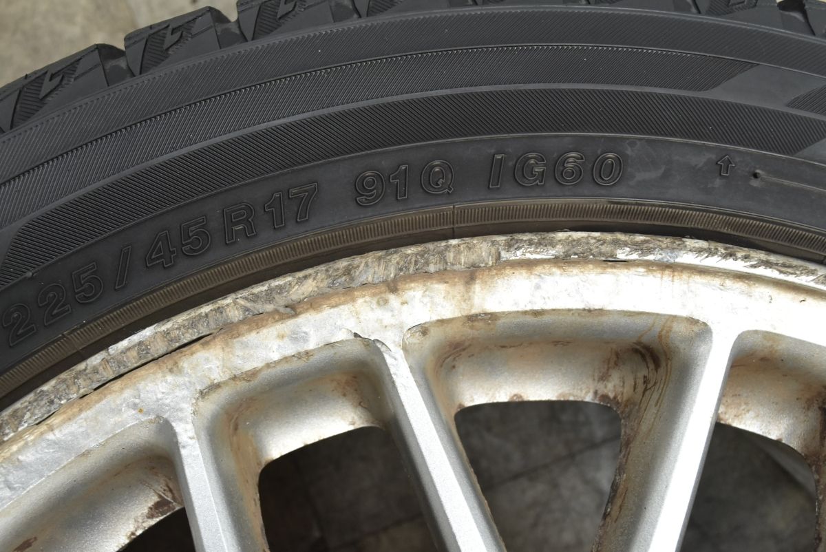 大 三菱 CT9A ランサーエボリューション7 純正 17in 8J 39 PCD114.3 ヨコハマ アイスガードiG60 225|45R17 ランエボVII VIII GTA WWW_NOITHATQUANGTHANH_NET