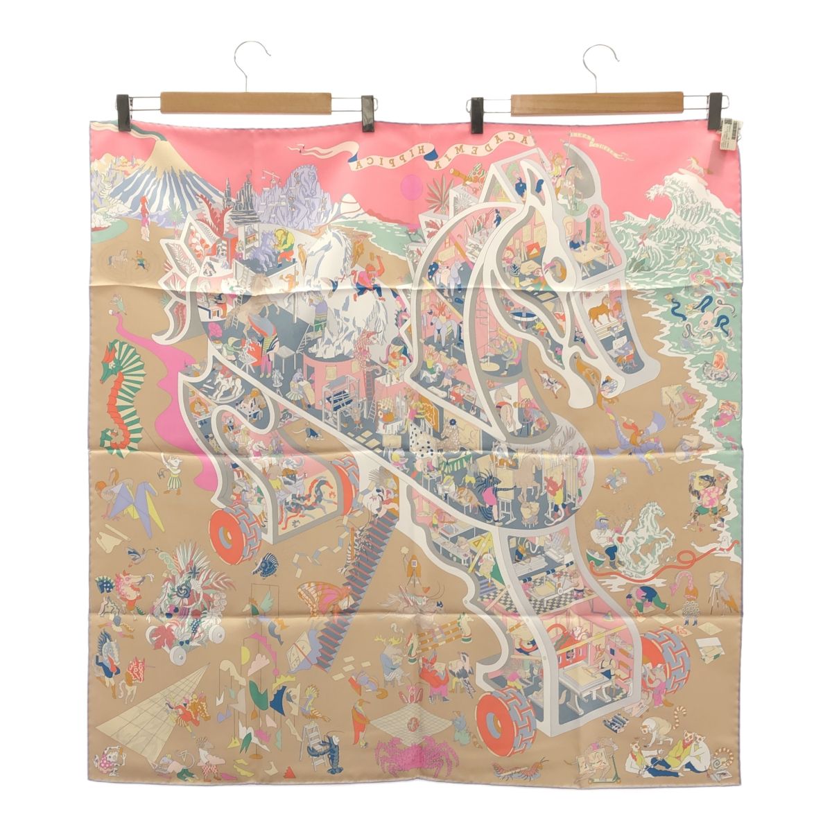 HERMES エルメス スカーフ カレ90 アカデミア・イピカ シルク100