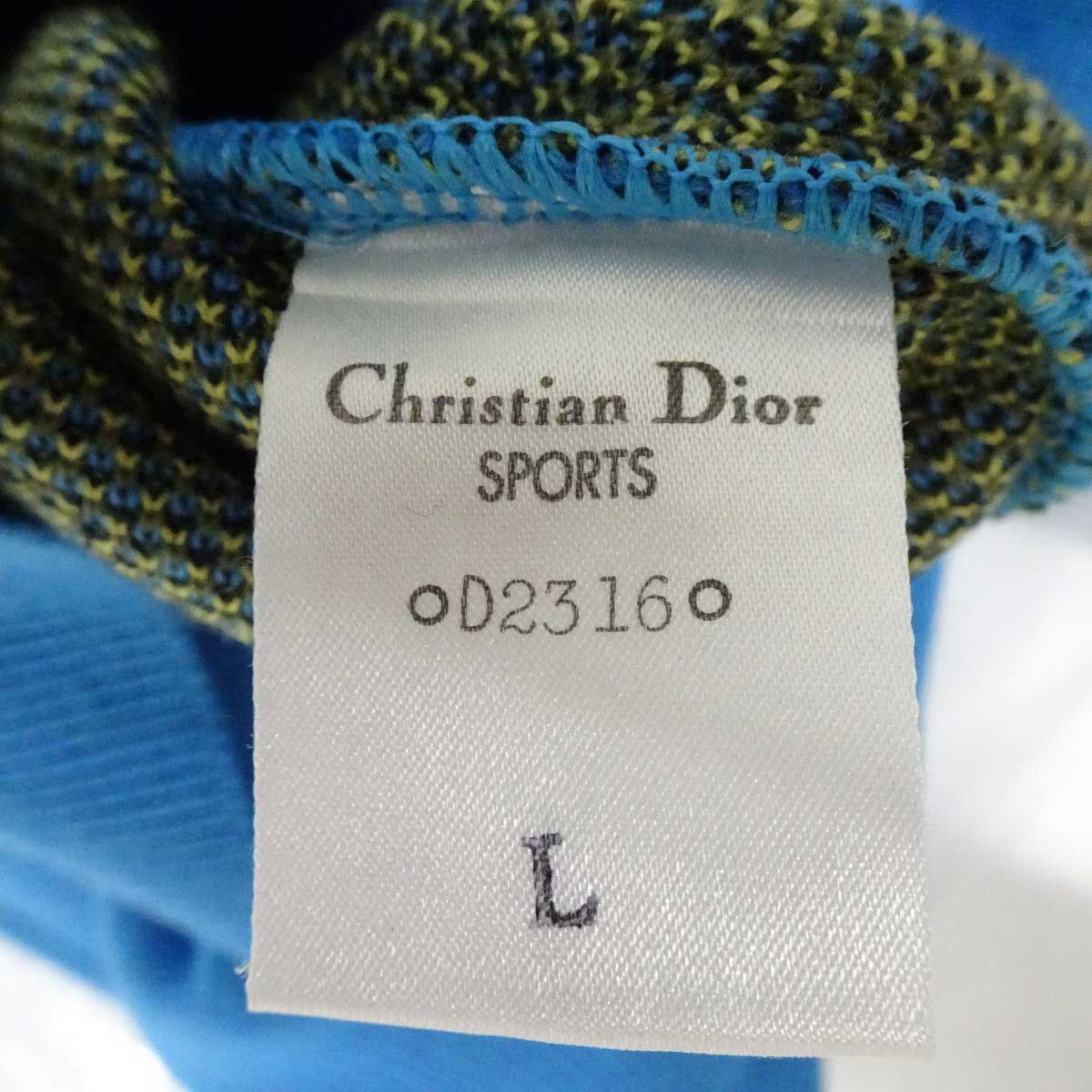 クリスチャン・ディオール SPORTS 長袖 セーター ニット エッフェル塔 L ブルー レディース クリスチャン・ディオール SPORTS 長袖 セーター ニット
