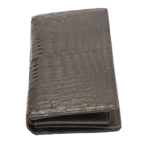 0520CA クロコ 長財布 カイマンベリー 2つ折 長財布 ニコチン - メルカリ