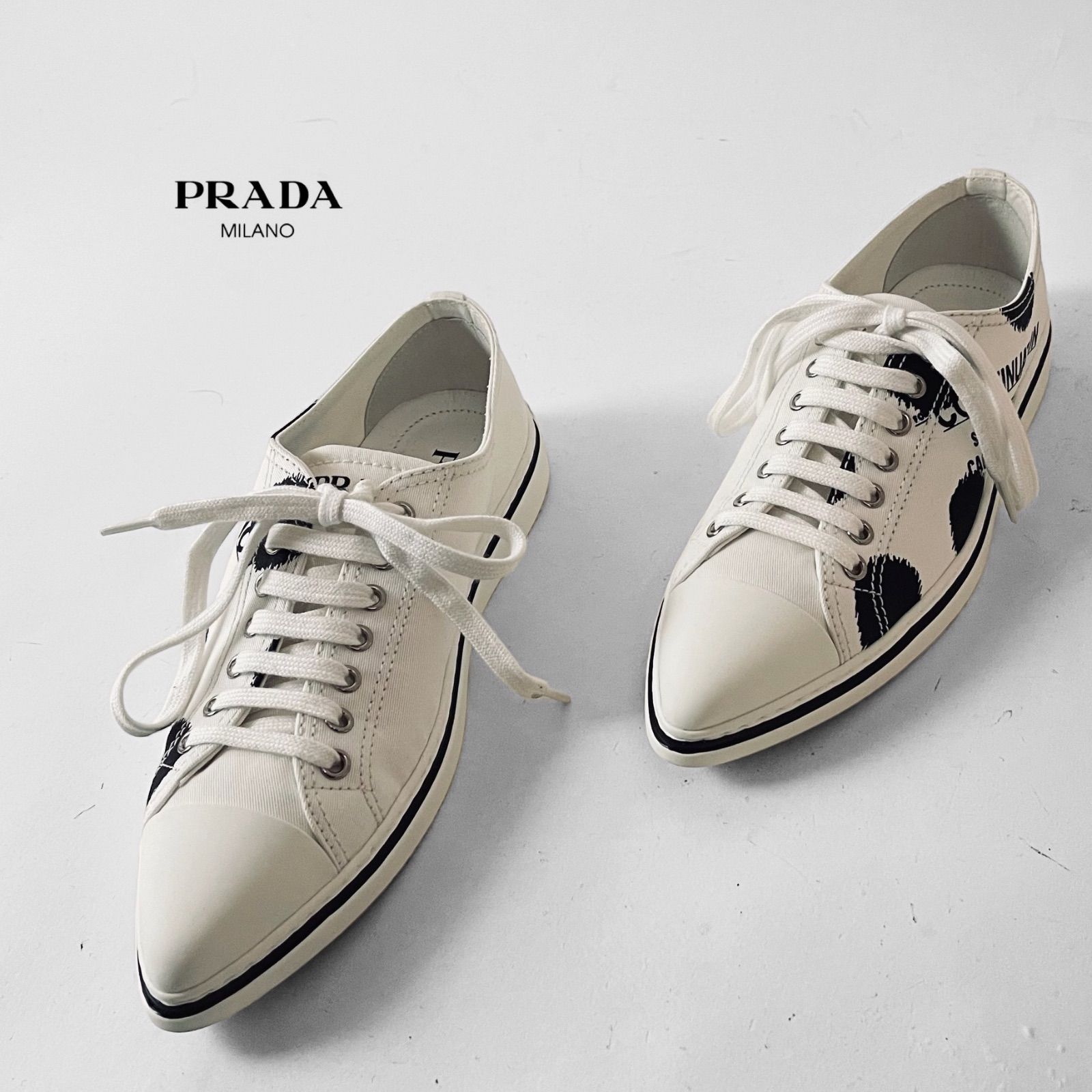 2021年SS PRADA プラダ コットンギャバジン スニーカー-