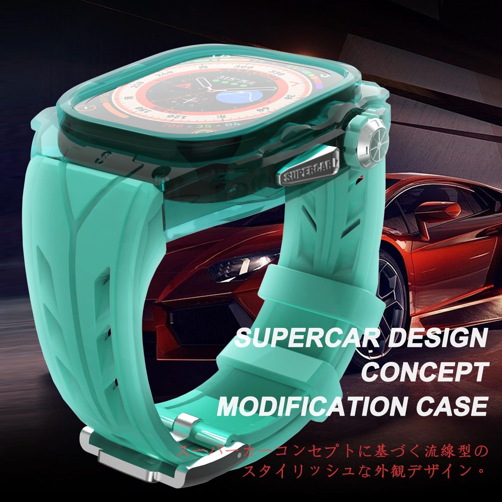 在庫 男性 女性用フル保護カバー シリコンストラップ 頑丈なケース 高耐久 透明マット白 カバー付き 49mmバンド 1 2 ミント 青 Ultra Watch 軽量透明ケース 用Apple CHRISTIANNAURATH_COM_BR