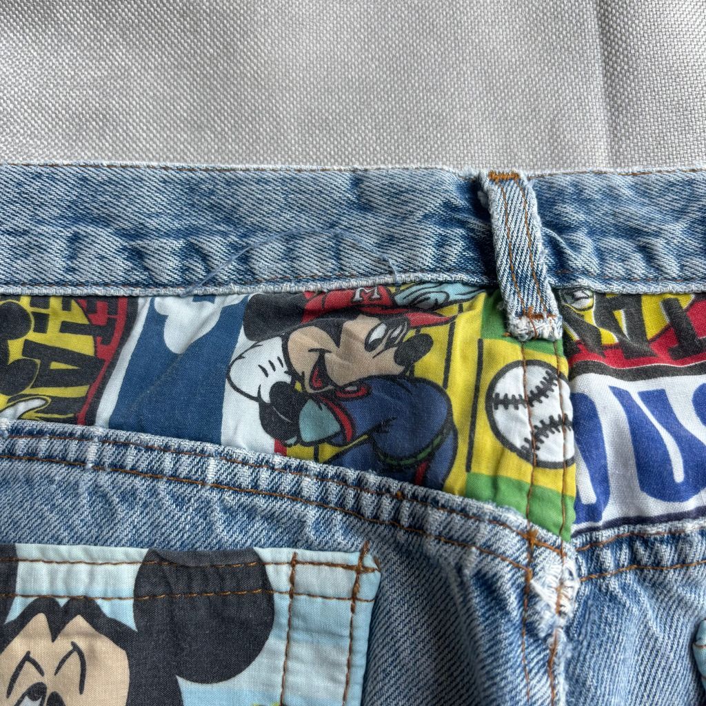 90s LEVI'S リーバイス 501 USA製 カスタム リメイク ミッキー デニム