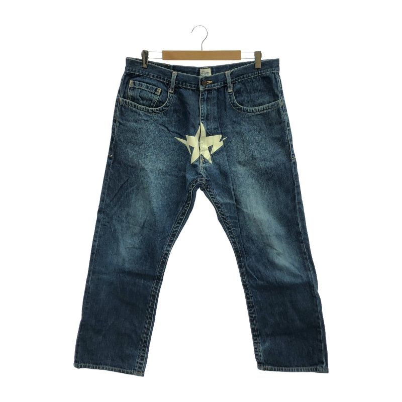 【中古】A BATHING APE フロントスターデニムパンツ サイズXL アベイシングエイプ[19]