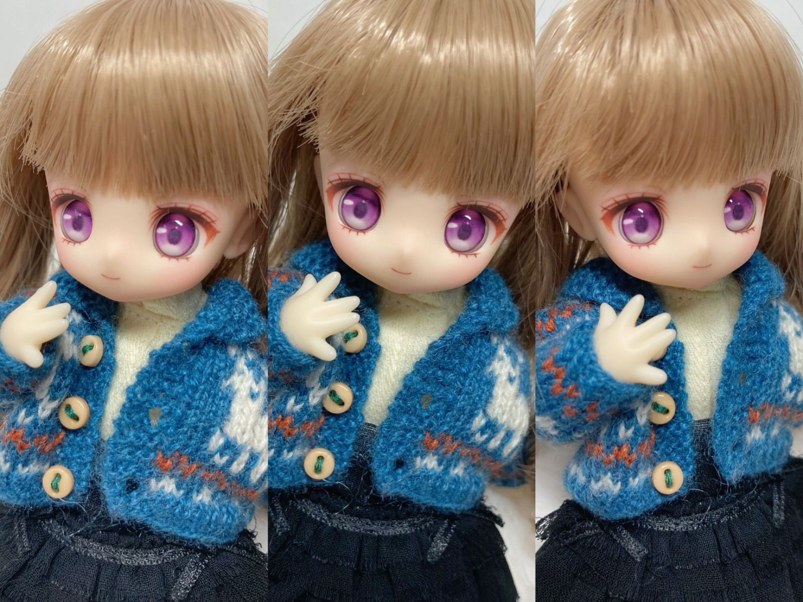 ねんどろいどどーる】カスタム済みフェイス cream レジンアイ付