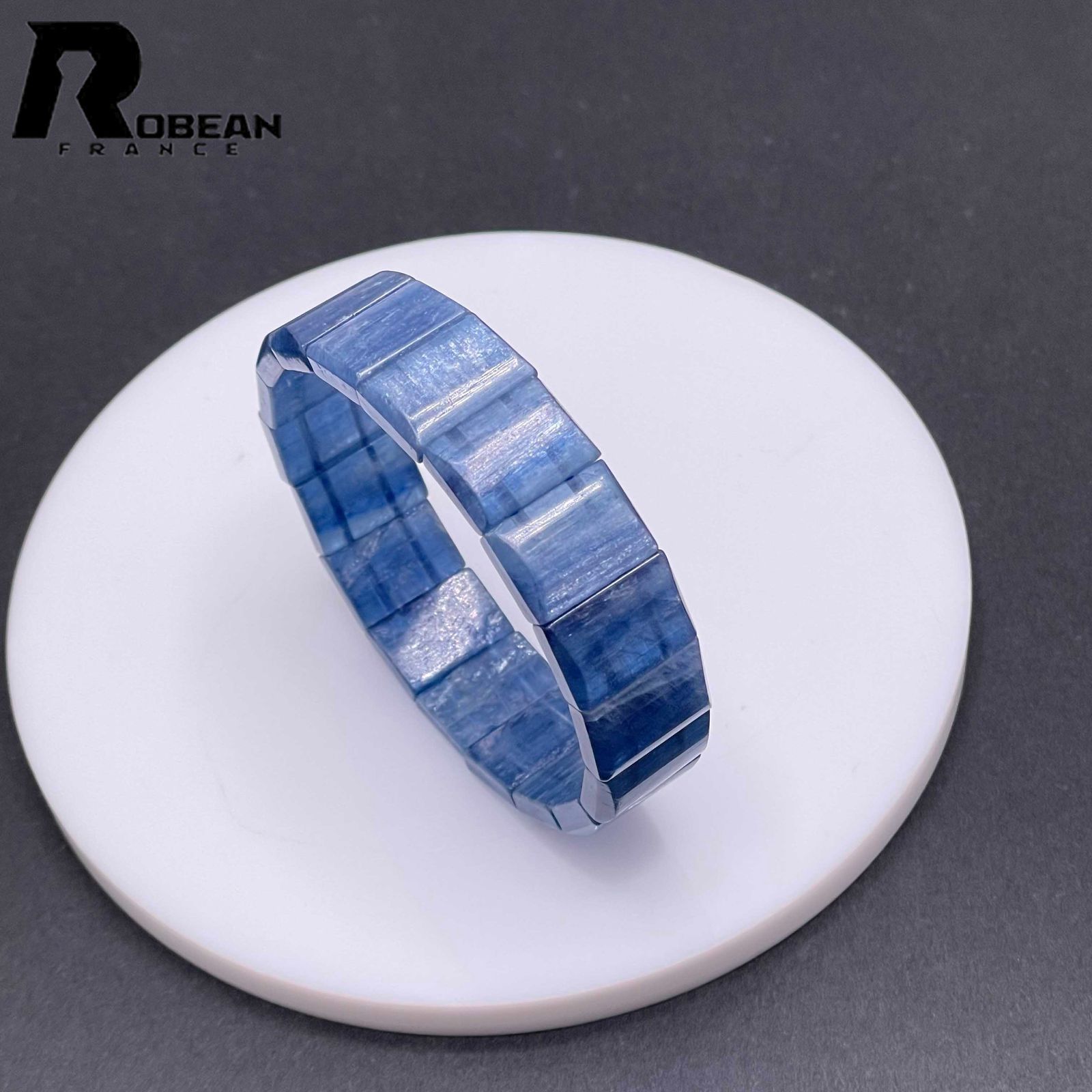 EU製 定価18万円 ROBEAN カイヤナイト バングル パワーストーン アクセサリー 天然石 原石 お守り プレゼント 15*10.8*4.5mm M0421996