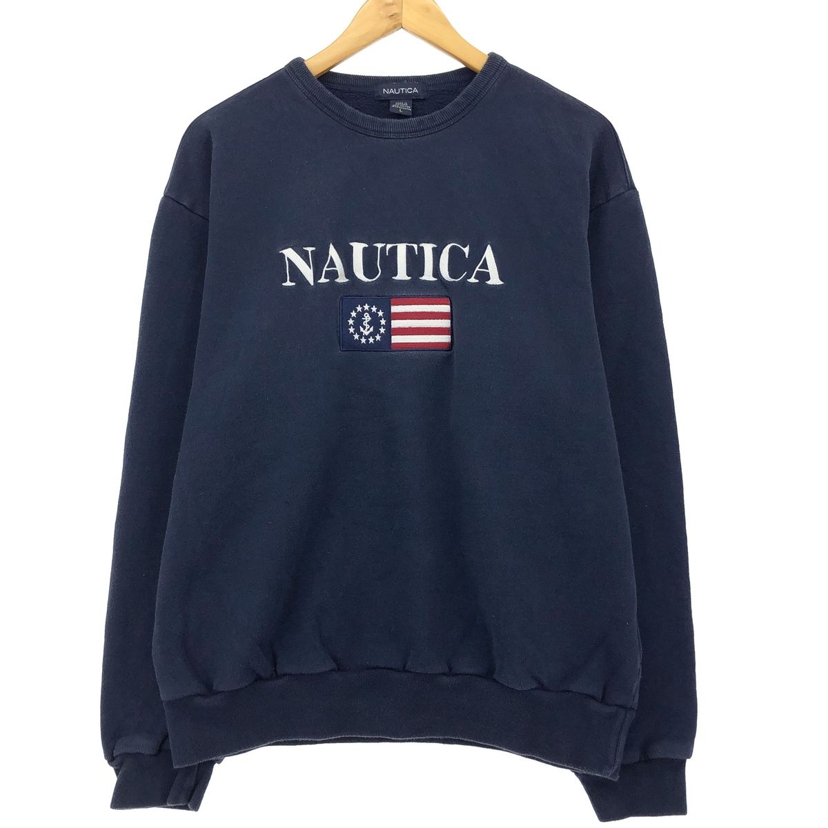 古着 00年代 ノーティカ NAUTICA 星条旗柄 スウェットシャツ トレーナー メンズL /eaa420336 【中古】/eaa420336