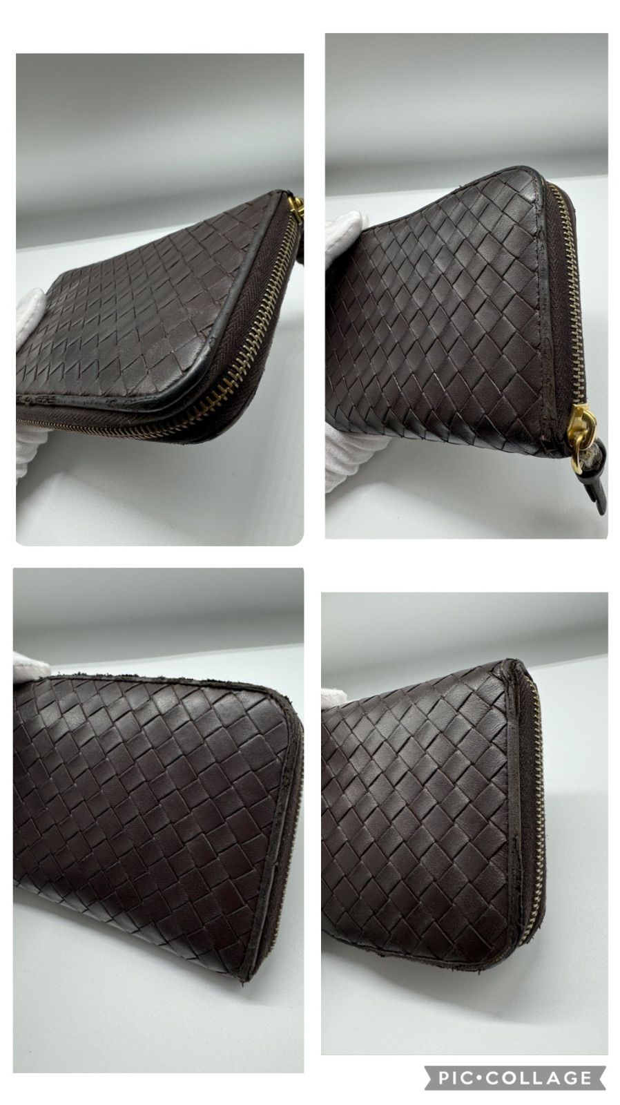 ボッテガヴェネタ/BOTTEGA VENETA イントレチャート ジップアラウンド