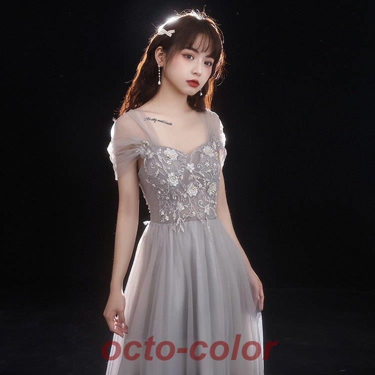 グレードレス イブニングドレス ロング丈 パーティードレス オフ 