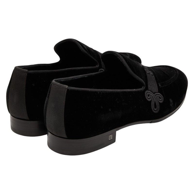 ルイ ヴィトン オートゥイユライン ローファー スリッポン サイズ 7 1|2 M ブラック ベルベット メンズ LOUIS VUITTON 1-0237691