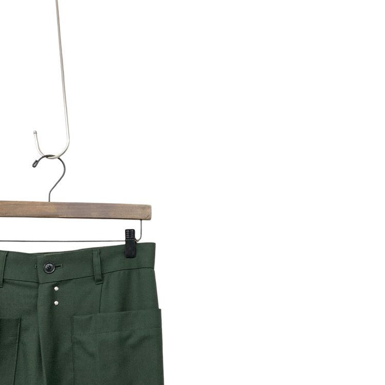 TOGA PULLA トーガプルラ フロントポケット タックワイドパンツ カーキ