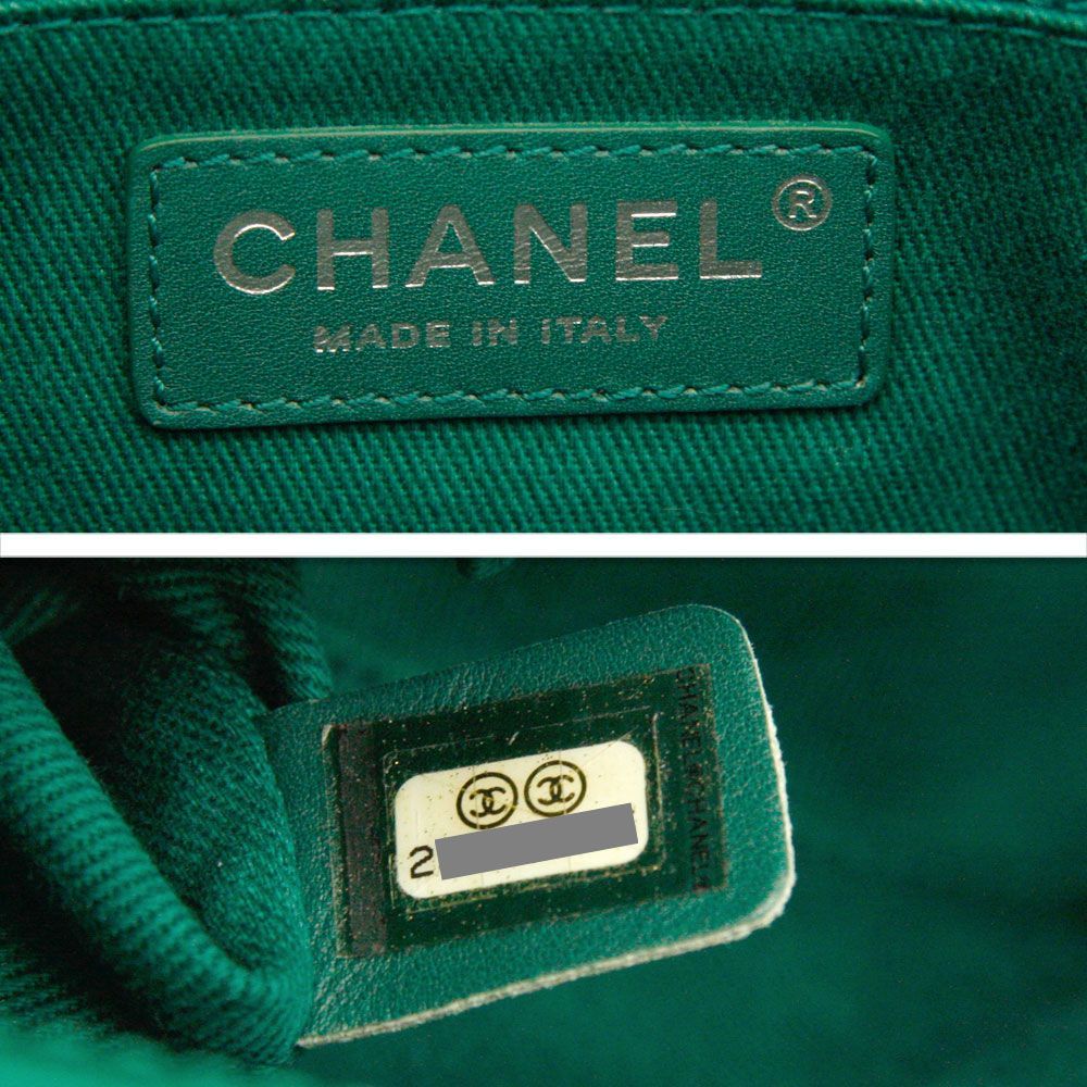 VINTAGE シャネル ココハンドル 33cm シェブロン グリーン シャネル CHANEL ココハンドルXS Vステッチ A92990 グリーン