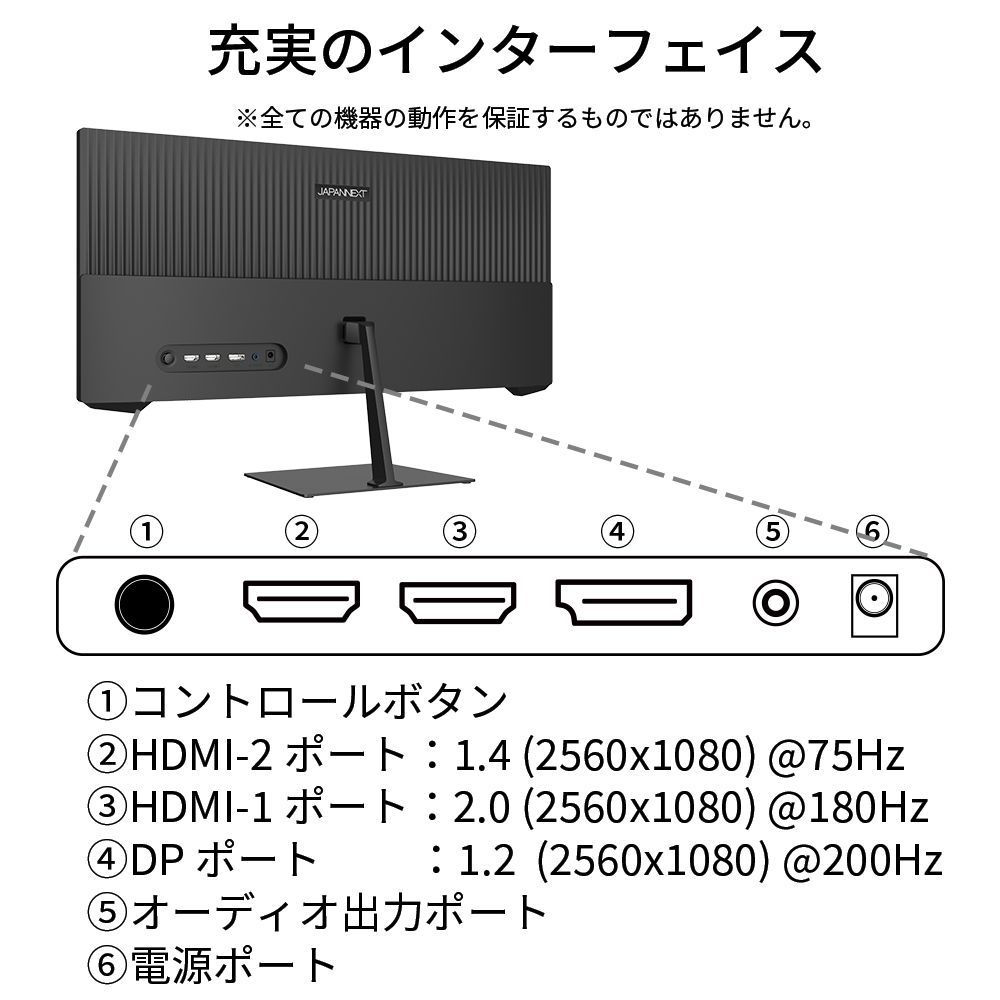 JAPANNEXT 23.3インチ ワイド FHD(2560 x 1080) 200Hz対応 ゲーミング