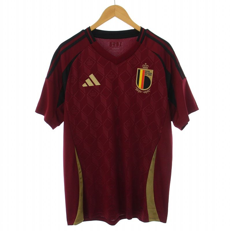 アディダス adidas ベルギー代表 2024 ホーム 半袖レプリカユニフォーム カットソー サッカー 2XL ボルドー IQ0769 /DK