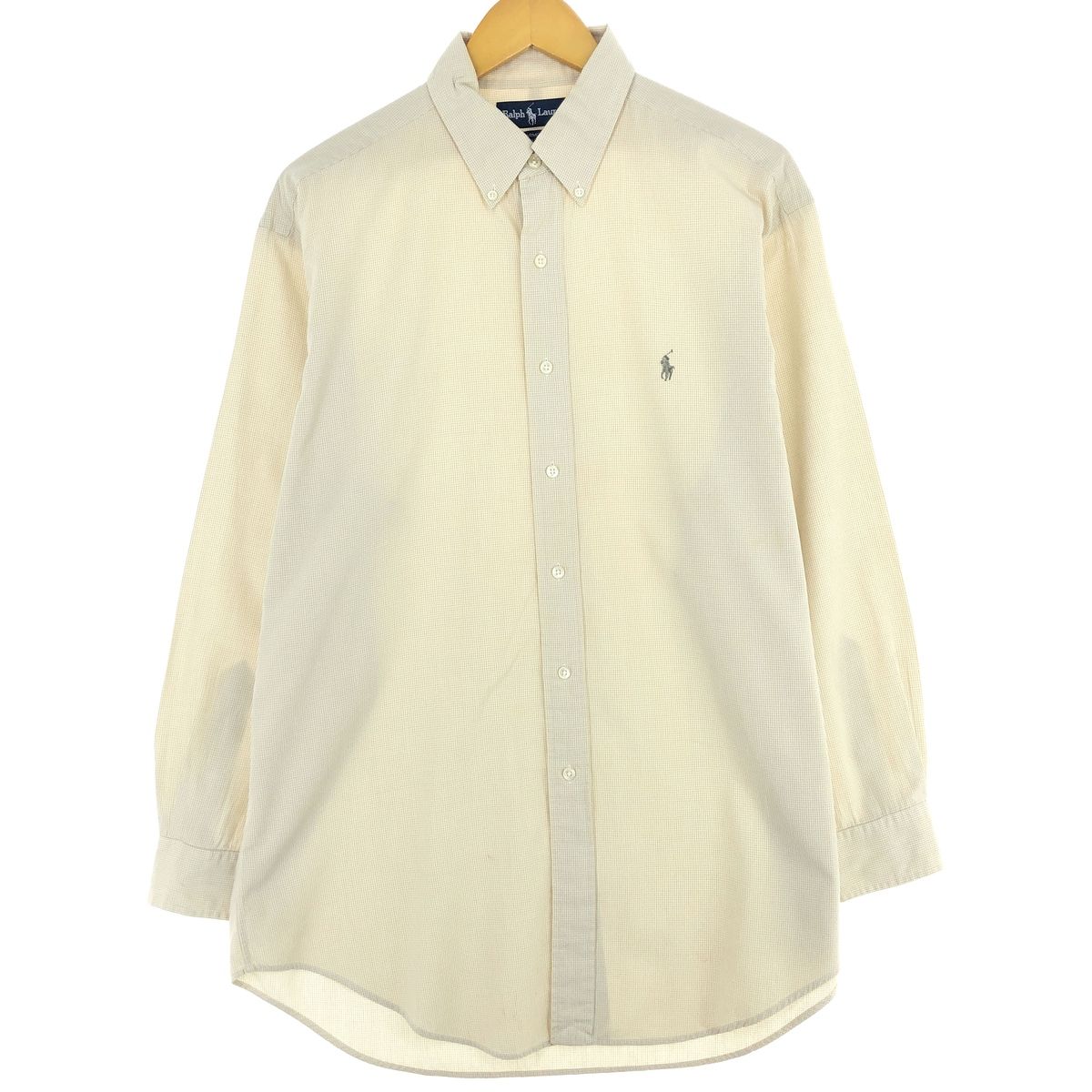 古着 ラルフローレン Ralph Lauren YARMOUTH 長袖 ボタンダウンチェックシャツ メンズL/eaa440409