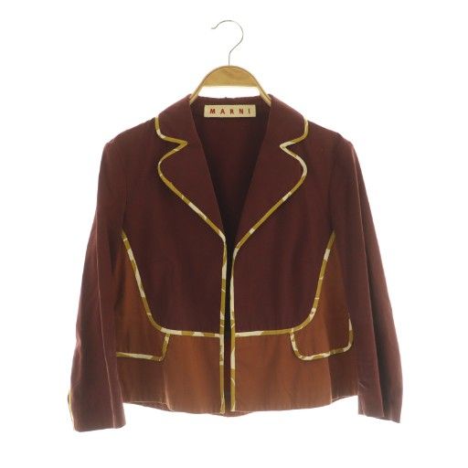 マルニ MARNI 七分袖ジャケット ショート丈 38 ボルドー /MY