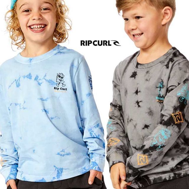 【RIPCURL/リップカール】MICRO WAVES 長袖 Tシャツ ボーイズ ロングTシャツ コットン 100% 006TTE