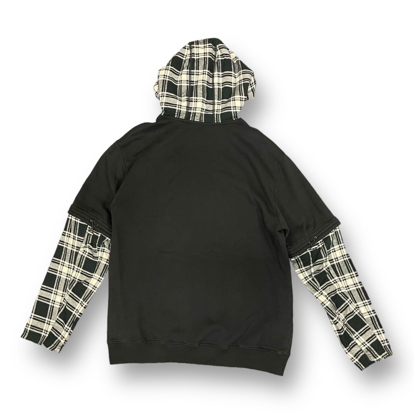 1017 ALYX 9SM レイヤード チェック スウェット パーカー フーディ