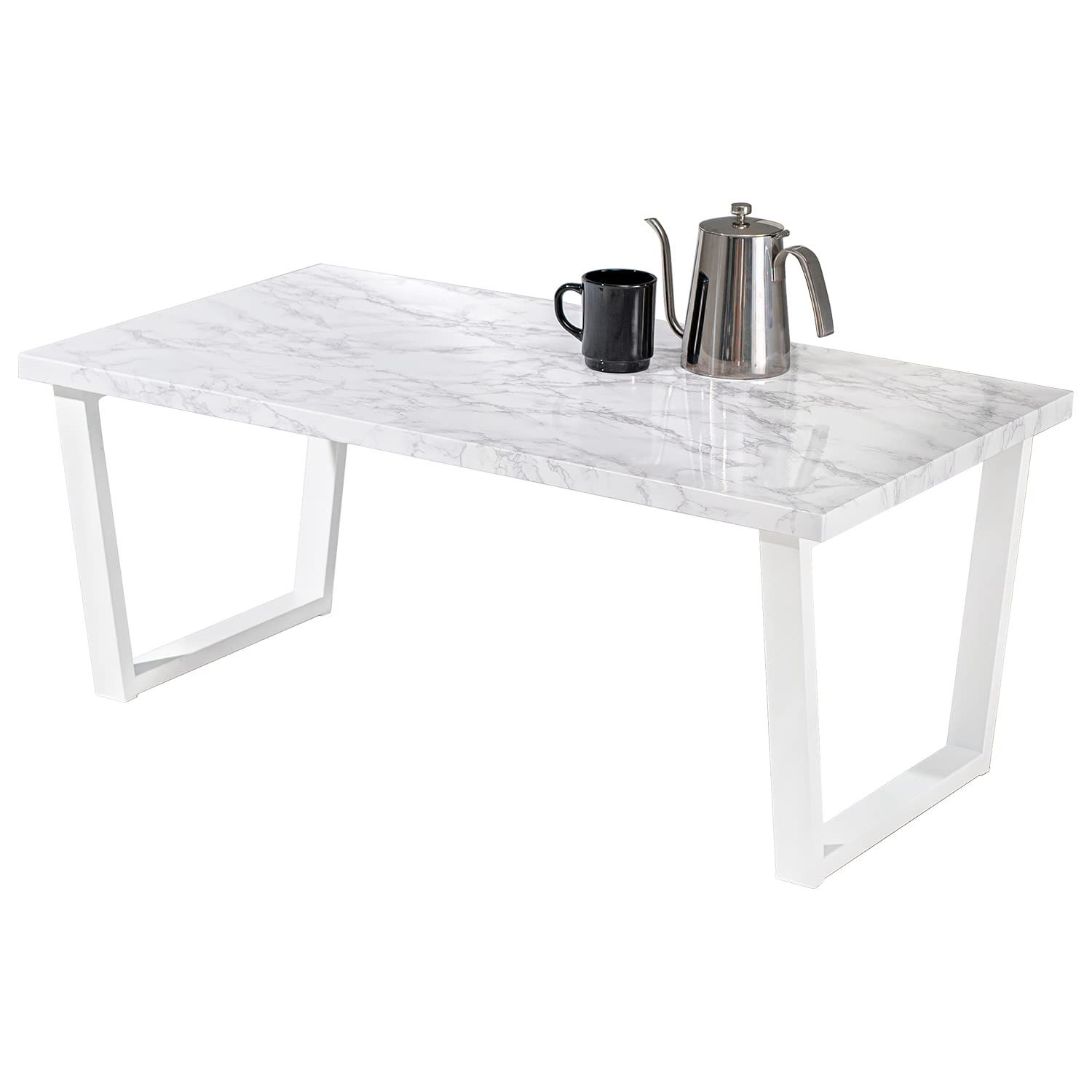 センターテーブル テーブル 机 【大理石調天板×スチール脚】 シック