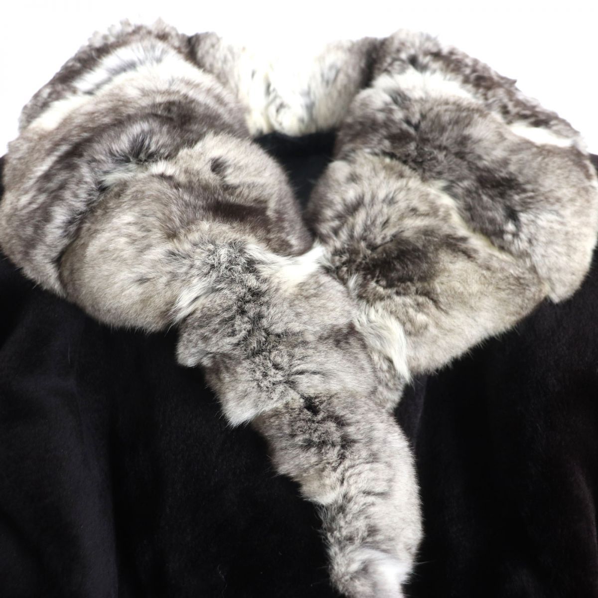 チンチラとミンクのロングコート SAGA FURS チンチラ シェアードミンク