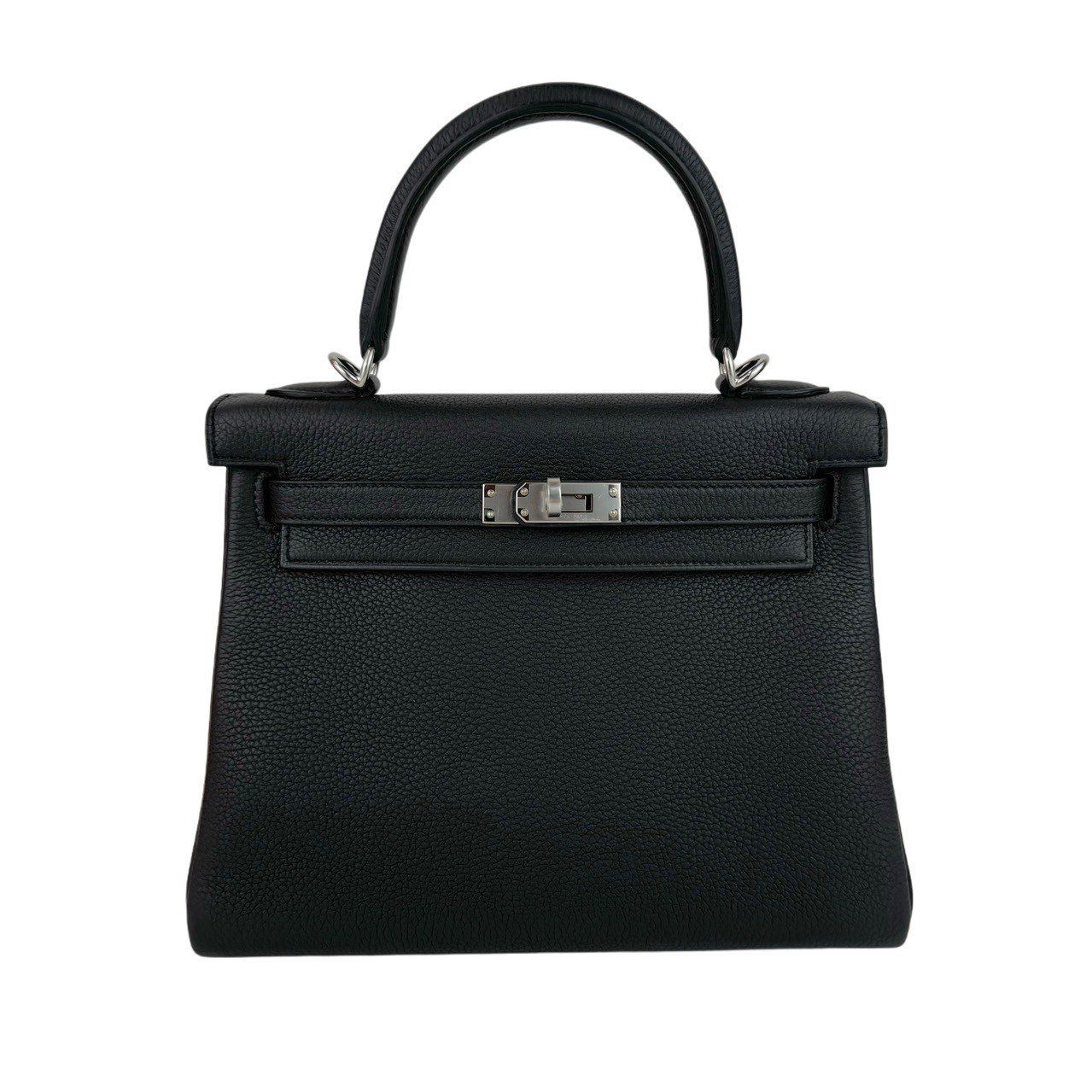 新品未使用 HERMES エルメス Kelly25 ケリー25 Black ブラック PHW シルバー金具 W刻印 Togo トゴ Stamp-W W刻印 ショルダーバッグ　レディースバッグ