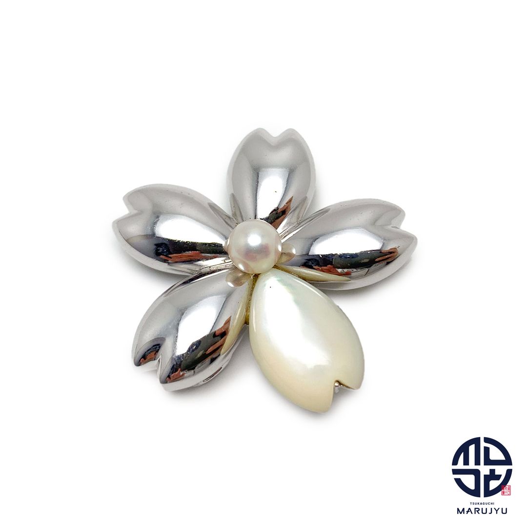 【ヴィンテージ】TASAKI タサキ　シルバーSILVER 桜モチーフ　ブローチ ヴィンテージ】TASAKI タサキ シルバーSILVER 桜モチーフ ブローチ