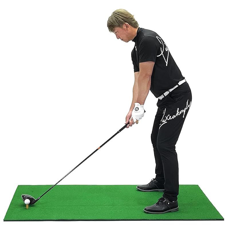 GolfStyle ゴルフマット 大型 ゴルフ 練習 マット 屋外 室内 素振り ドライバー スイング 練習用 人工芝 SBR 100×170cm 単品