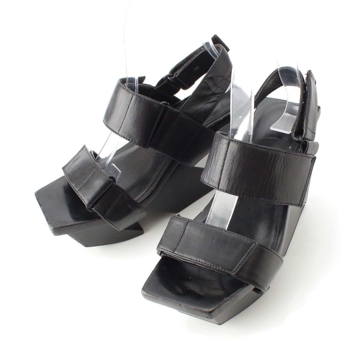 イッセイミヤケ ユナイテッドヌード 17年 ROCK サンダル ヒール ブラック 36