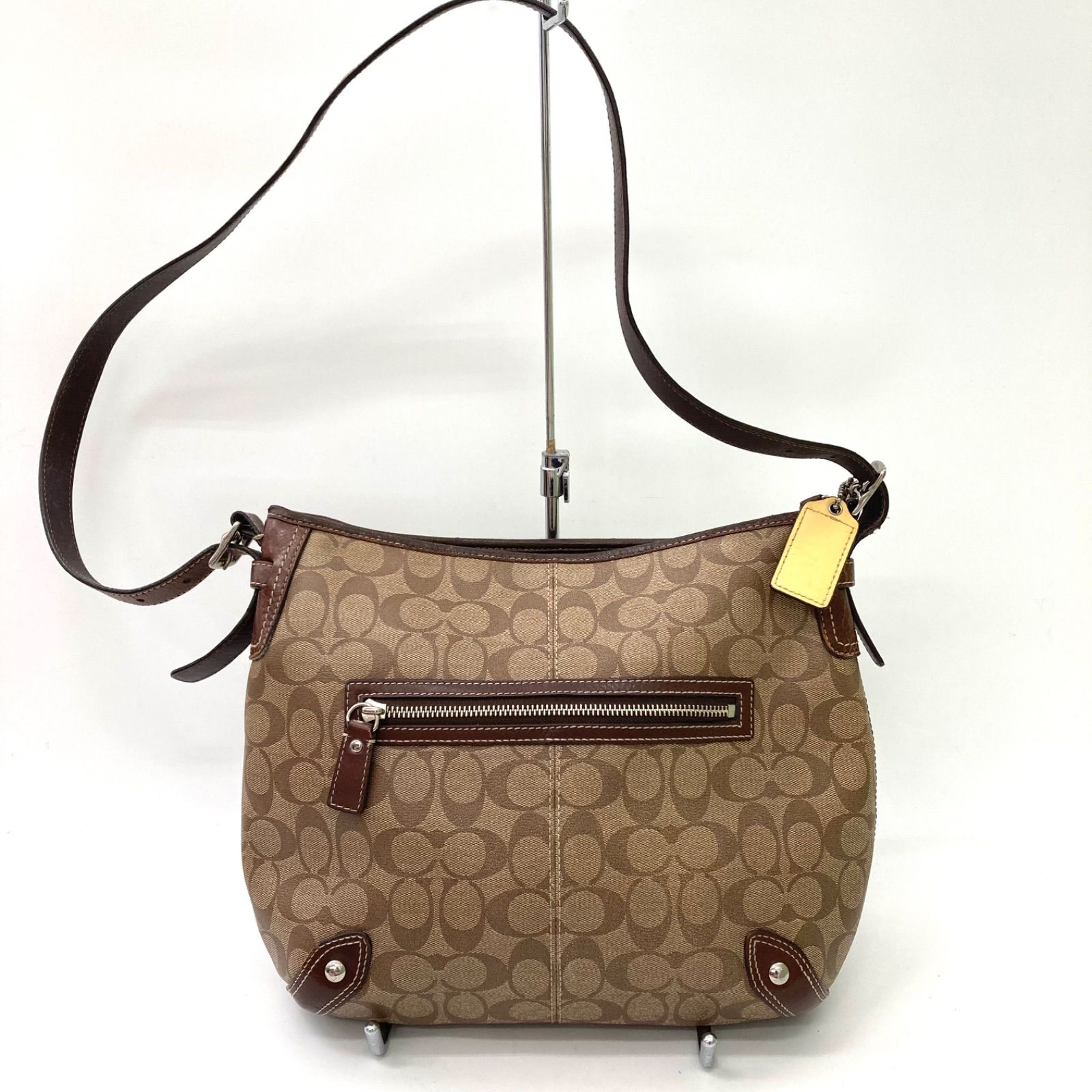 COACH】コーチ ショルダーバッグ シグネチャー ブラウン イエロー 
