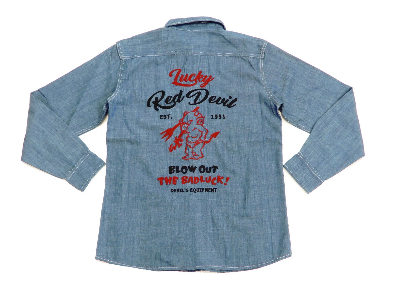 テッドマン TEDMAN シャンブレーシャツ TSHB-1600 Lucky Red Devil