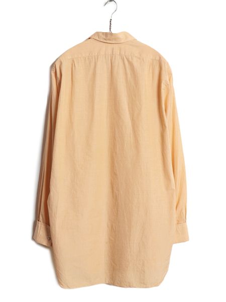 なクーポン配布中! 60s 70s ビスポーク アスコットチャン 長袖 ドレス シャツ メンズ L 程| 古着 ヴィンテージ カスタムメイド ダブルカフス コットン 無地 WWW_SMP1DAWEKUDUS_SCH_ID