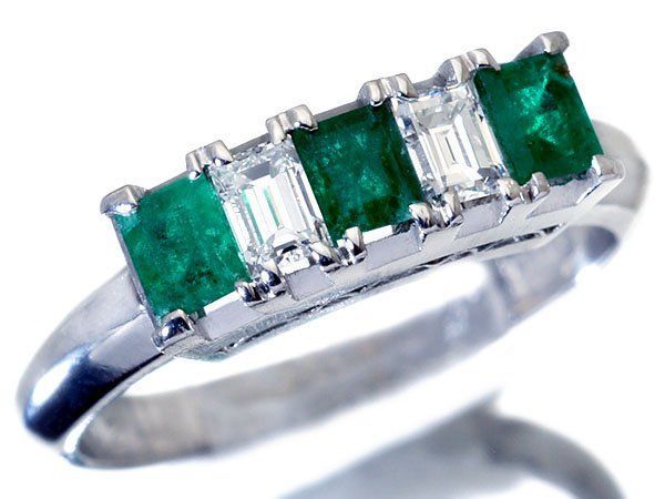 ジュエリー 良質エメラルドグリーン 良質天然エメラルド0.47ct＆ダイヤモンド0.25ct Pt900リング h7818og USTAUSTRALIA_COM_AU