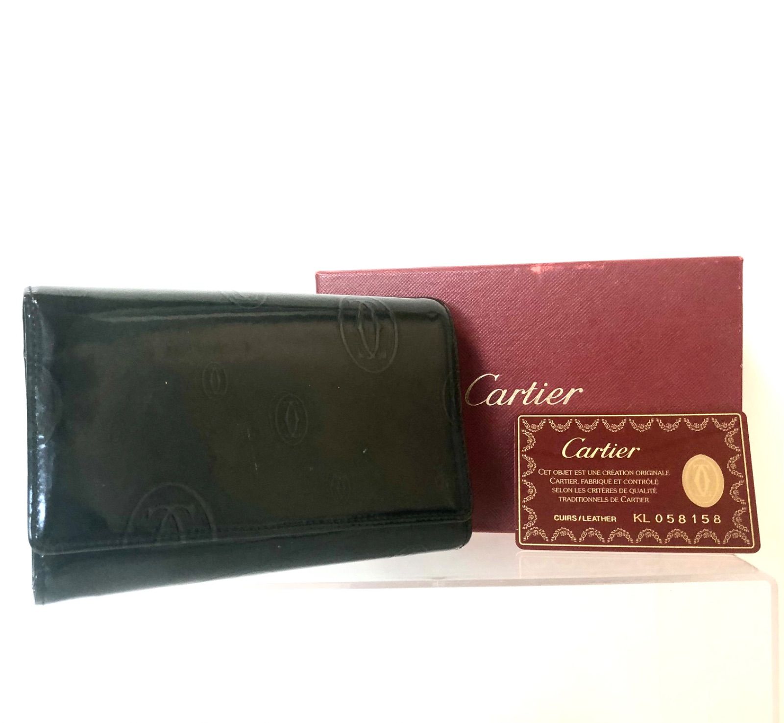 Cartier カルティエ ハッピーバースデー 二つ折り財布 エナメル 