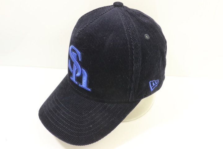 【中古】 NEW ERA メンズキャップ -- コーデュロイ キャップ NEW ERA -- 紺 ネイビー 刺繍