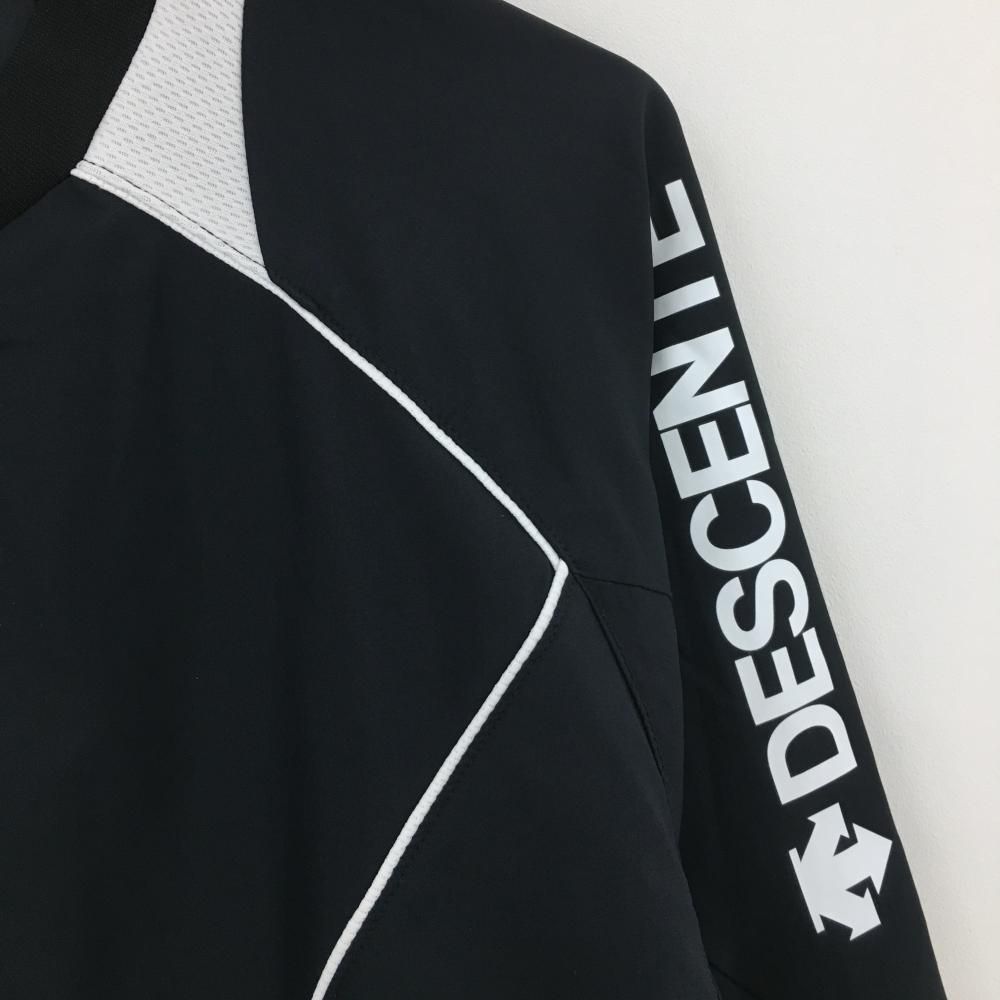 【超美品】デサント スニード 黒×白 薄手 ロゴプリント メンズ M ゴルフウェア DESCENTE