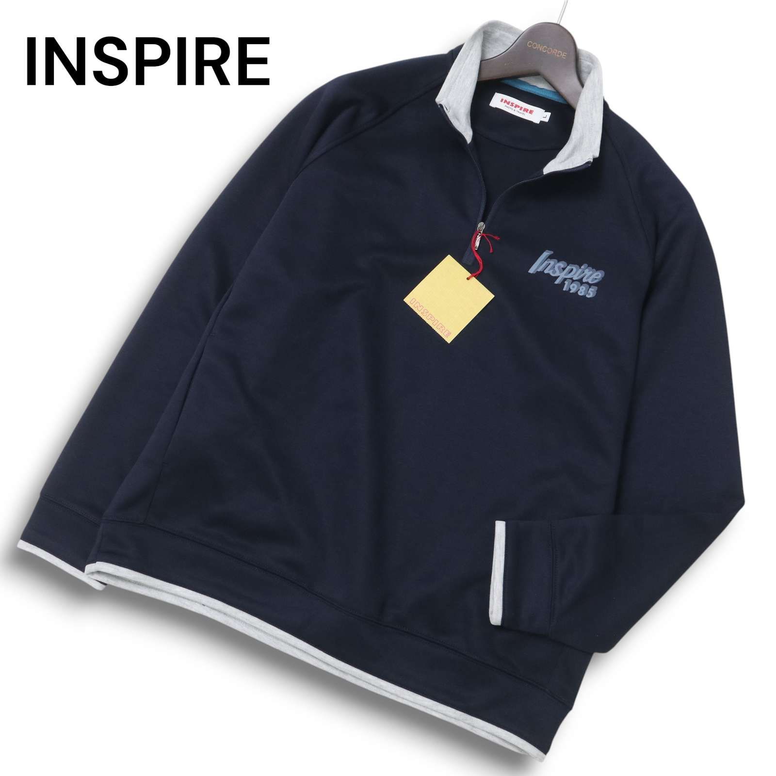 インスパイア INSPIRE ハーフジップ トレーナー L ネイビー