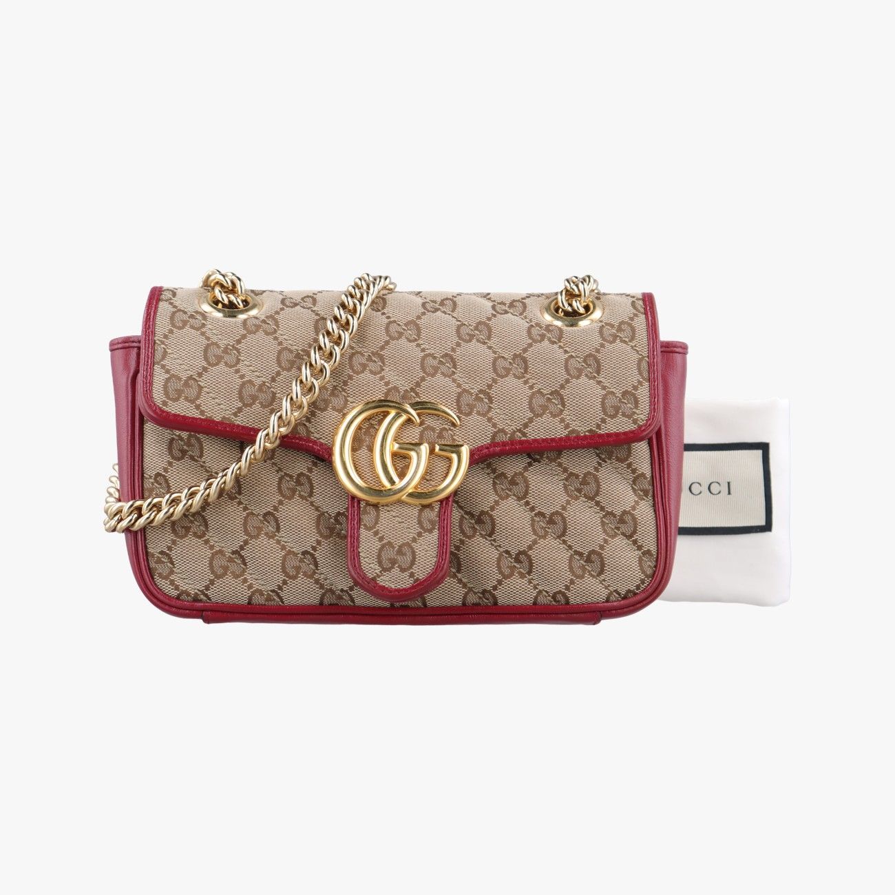 グッチGucciGGマーモントベージュ×レッド×マルチカラーキャンバス×レザー446744D031692815