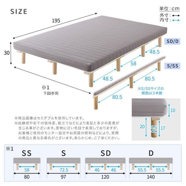 脚付きウレタンロールマットレス シングルサイズ