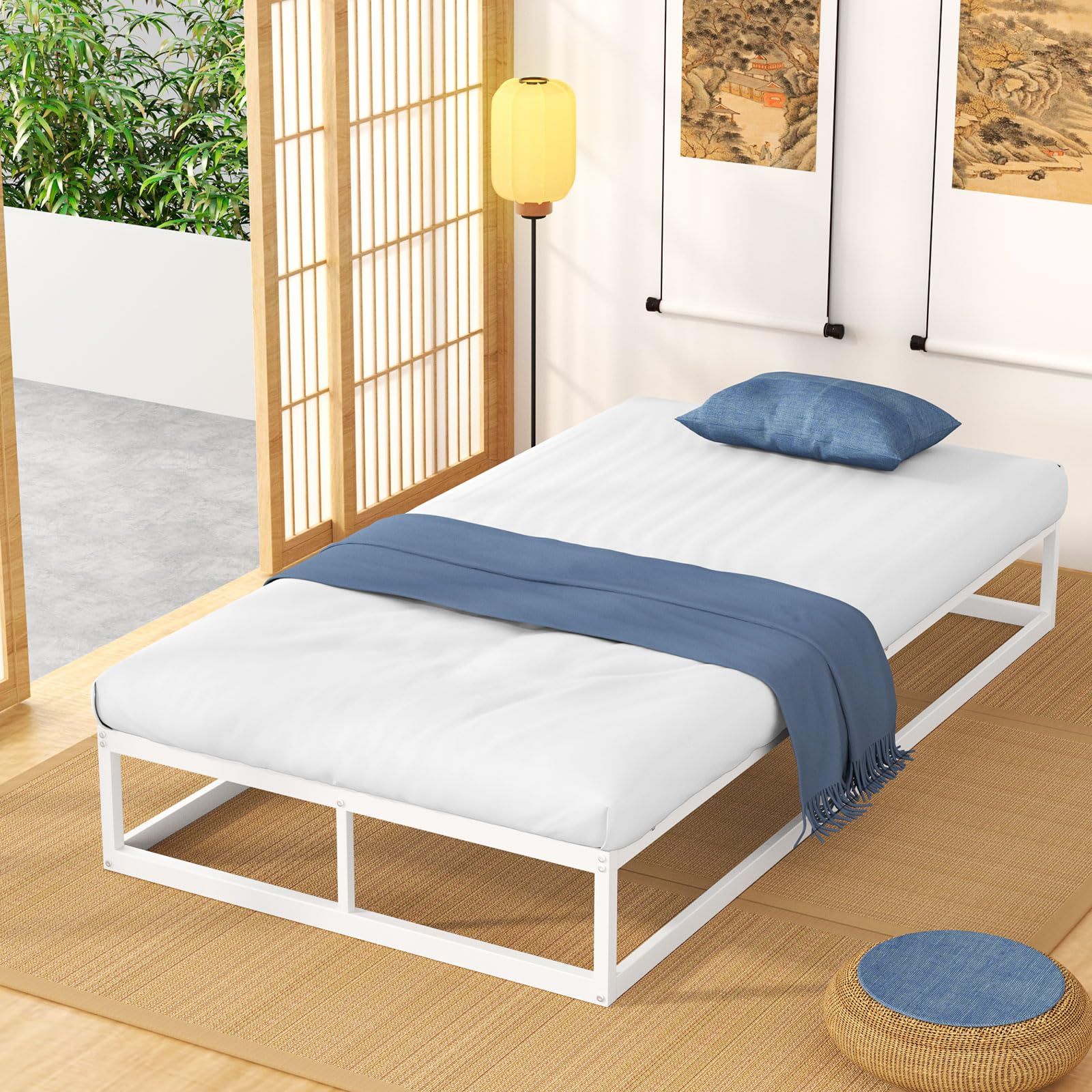 耐荷重300kg フレーム 白 H m パイプベッドホワイト 静音 シングルベッド すのこベッド下収納 耐久性 通気性 組立簡単 工具付き メタル シングル ホワイト